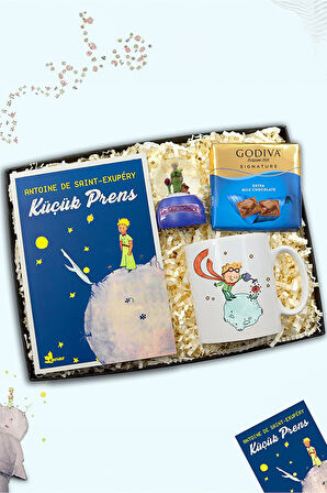 Küçük Prens Kitabı & Küçük Prens Baskılı Kupa & Godiva Çikolata & Küçük Prens Kar Küresi Hediye Seti