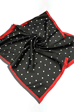 Siyah Kadın Cüzdan-Rebul Bouquet Kolonya-Gümüş Detaylı Kadın Kemeri-Puantiyeli Fular Hediye Seti