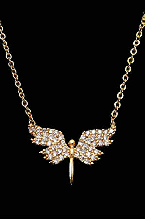 Puantiyeli Fular & Siyah Kadın Cüzdan & Gold Detaylı Kadın Kemeri & Gold Melek Kolye Hediye Seti