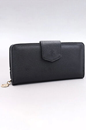 Puantiyeli Fular & Siyah Kadın Cüzdan & Gold Detaylı Kadın Kemeri & Gold Melek Kolye Hediye Seti