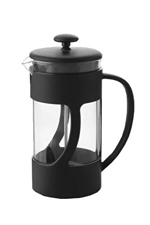 Siyah Çerçeve & Siyah Renk French Press & Siyah Kupa & Turuncu Renk Bubble Mum Hediye Seti