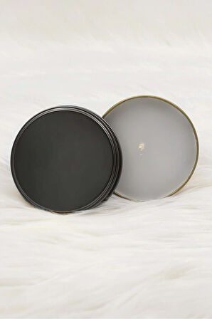 Siyah Metal Kutulu Mum & Yeşil Fincan & Godiva Çikolata Hediye Seti