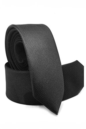 Kravat İğnesi & Siyah Suni Deri Kartlık & Siyah Kravat Hediye Seti