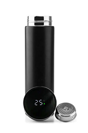 Siyah Dereceli Termos & Siyah Defter & Gri Metalik Roller Kalem & Puantiyeli Fular Hediye Seti