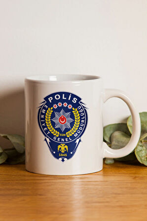 Polislere Özel Tasarım Kupa & Siyah Defter & Gri Metalik Roller Kalem Hediye Seti