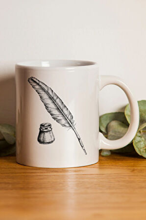 Kırmızı Defter & Bademli Kurabiye & Beyaz Roller Kalem & Divit Kalem Kupa Hediye Seti