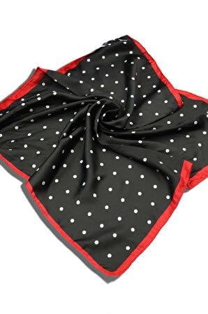 Kırmızı Detaylı Touch Pen & Siyah Kupa & Puantiyeli Fular & Çilek Kokulu Bardak Mum Hediye Seti