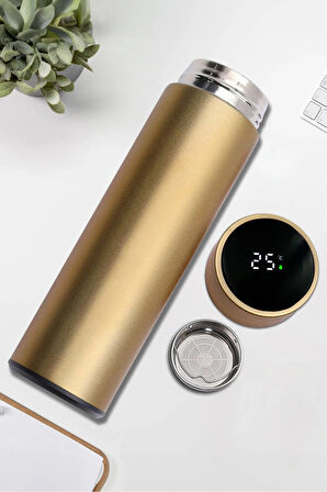 500 ML Gold Dereceli Termos & Patiswiss Bitter Portakal Dilimi & Colombian Filtre Kahve Hediye Seti