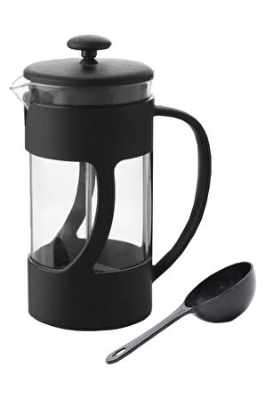 Siyah Defter & Metal Kutulu Mum & Siyah Kupa & Siyah French Press Hediye Seti