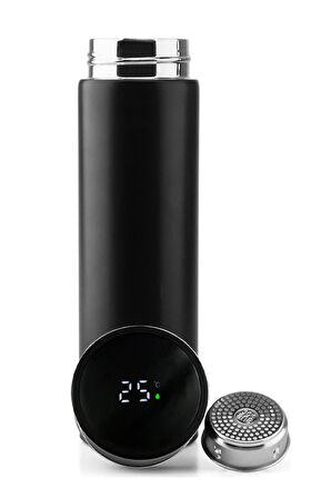 Siyah Dereceli Termos & Kırmızı Kupa & Kırmızı Siyah Renk Puantiyeli Fular & Cep Aynası Hediye Seti