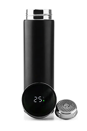 Siyah Dereceli Termos & Yıldızlı Kupa & Siyah Taşlı Mikail Melek Kolye & Fular Hediye Seti