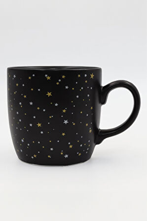 Siyah Dereceli Termos & Yıldızlı Kupa & Siyah Taşlı Mikail Melek Kolye & Fular Hediye Seti