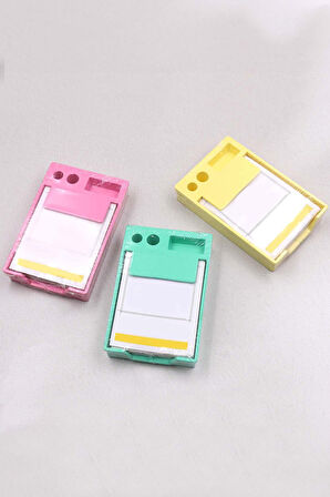 Yeşil Çiçekli Defter & 6'lı Dondurma Fosforlu Kalem & Desenli Şeffaf Kalemlik & Bloknot Hediye Seti