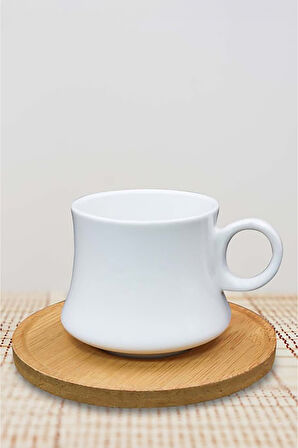 Metal Kutulu Mum & Bambu Tabaklı Beyaz Fincan & Pembe Şal & 2'li Türk Kahvesi Hediye Seti