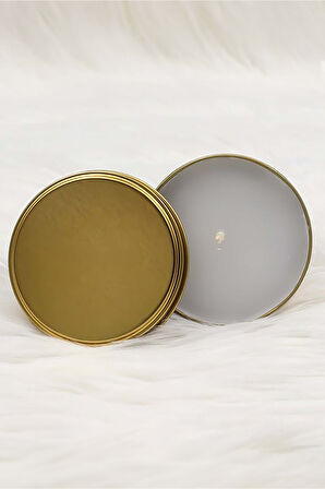 Metal Kutulu Mum & Bambu Tabaklı Beyaz Fincan & Pembe Şal & 2'li Türk Kahvesi Hediye Seti