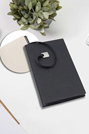 Siyah Yumuşak Not Defteri & Siyah Çizgili Porselen Kupa & Teashop 2'li Bitki Çayı Hediye Seti