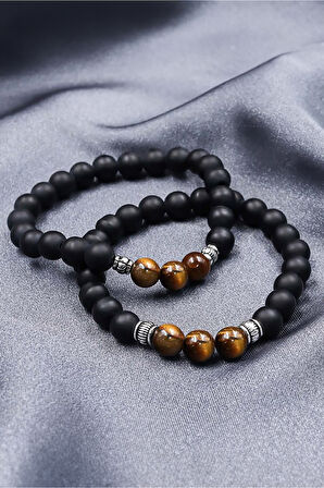 Kol Düğmesi & Kaplangözü Bileklik & Gümüş Detaylı Roller Kalem Hediye Seti