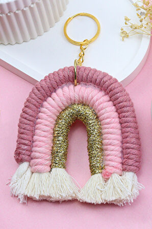 Pembe Fincan & Gökkuşağı Anahtarlık & Eyüp Sabri Tuncer Sprey Kolonya Hediye Seti