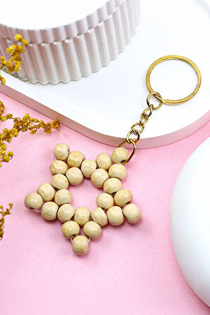 Pembe Fincan & Diamond Kalem & İnci Yıldız Anahtarlık Hediye Seti