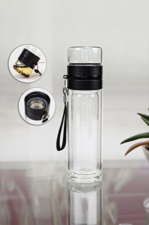 Cam Demlik Matara & Tchibo Special Filtre Kahve & Siyah Kupa & Siyah French Press Hediye Seti