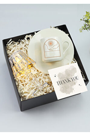 Kahve Fincanı & Kristal Mini Abajur Hediye Seti