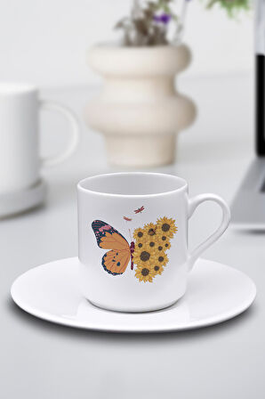 Baskılı Fincan & Yumuşak Deri Kartlık Cüzdan & Tasarım Fular Hediye Seti