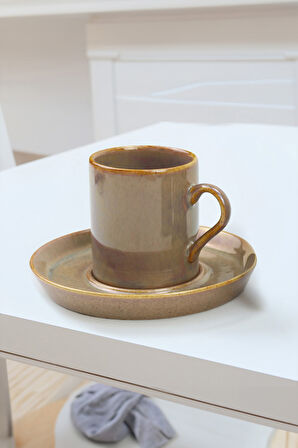 Deri Kapaklı Vintage Anı Defteri & Beyaz Çerçeve & Türk Kahvesi Fincanı & Su Bardağı Hediye Seti