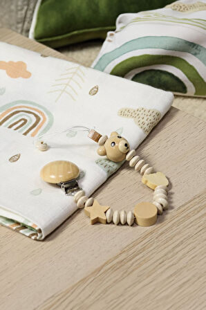 Yenidoğan Bebek Zıbını & Emzik Tutucu & Anne Bebek Günlüğü & Müslin Örtü & Örme Patik Hediye Seti