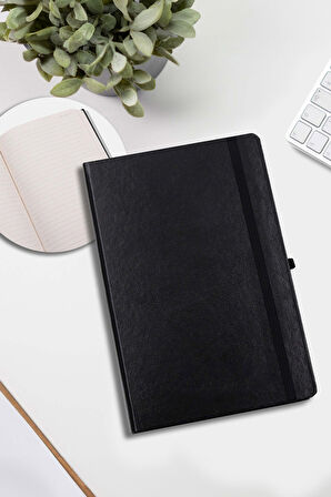 Siyah Tükenmez Kalem & Defter & Kılıflı Su Matarası & Siyah Kupa & Çerçeve Hediye Seti