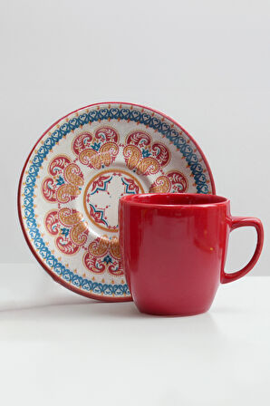 Türk Kahvesi Fincanı & Yılbaşı Metal Kutulu Mum & Çerçeve & Ahşap Zeminli Mini Çam Ağacı Hediye Seti