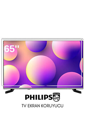 Technozi Philips Uyumlu 65" inç 165 Ekran Tv Koruyucu Kırılmaz Paneli