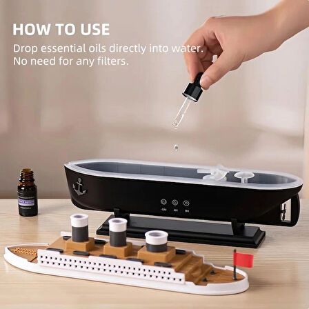 Titanic Gemi Modeli Aromaterapi Hava Nemlendirici