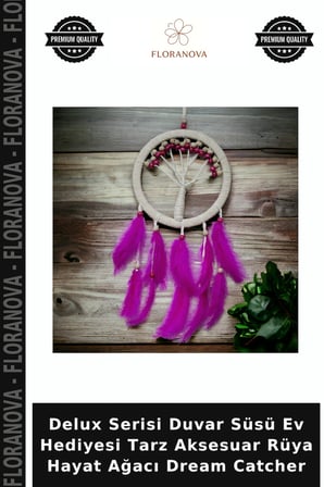 Delux Serisi Duvar Süsü Ev Hediyesi Tarz Aksesuar Rüya Hayat Ağacı Dream Catcher