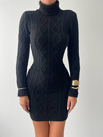Yonca Moda Evi Livorna Boğazlı Mini Elbise