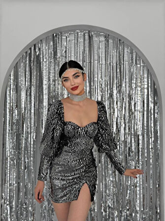 Yonca Moda Evi Nico Pul Payet Elbise