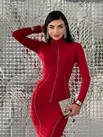 Yonca Moda Evi Ivo Taşlı Elbise