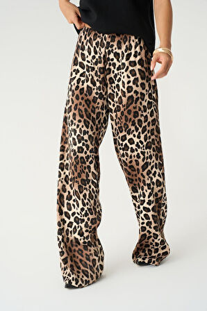 Yonca Moda Evi Lastikli Pantolon - Leopar