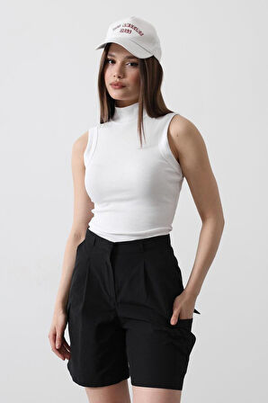 Yonca Moda Evi Cargo Cepli Şort - Siyah