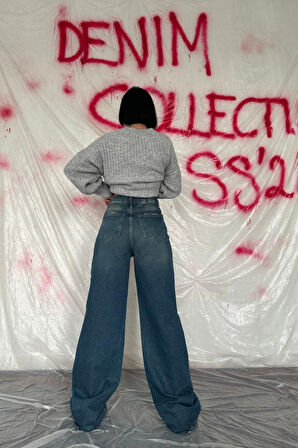 Yonca Moda Evi Lacivert Comfy Jeans Pantolon