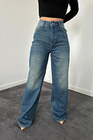 Yonca Moda Evi Lacivert Comfy Jeans Pantolon