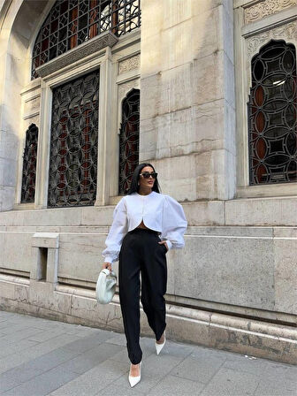 Yonca Moda Evi PAÇASI CIRTLI PANTOLON - Siyah