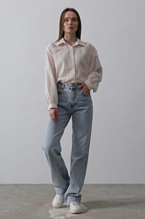 Yonca Moda Evi Düz Kesim Denim - Mavi