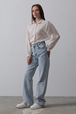 Yonca Moda Evi Düz Kesim Denim - Mavi