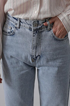 Yonca Moda Evi Düz Kesim Denim - Mavi
