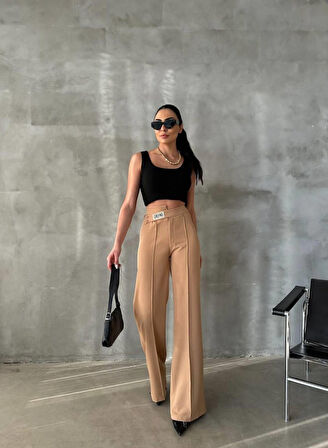 Yonca Moda Evi DREAMS ETİKETLİ PALAZZO PANTOLON - Bej