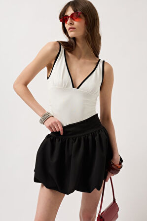 Yonca Moda Evi Balon Detay Mini Etek