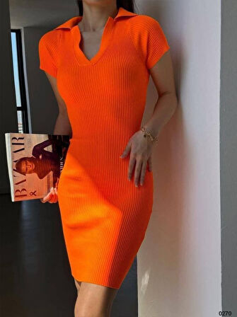 Yonca Moda Evi Kadın V Yaka Triko Elbise