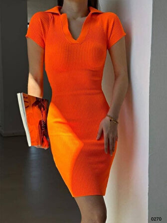 Yonca Moda Evi Kadın V Yaka Triko Elbise