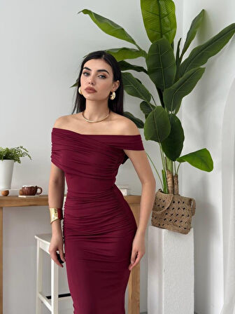 Yonca Moda Evi Dron Straplez Elbise
