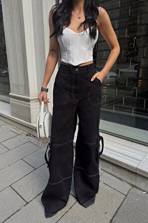 Yonca Moda Evi GABARDİNKARGO PANTOLON - Siyah